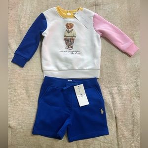 Polo Bear by Ralph Lauren sweater and shorts set. NWT 12 Months size